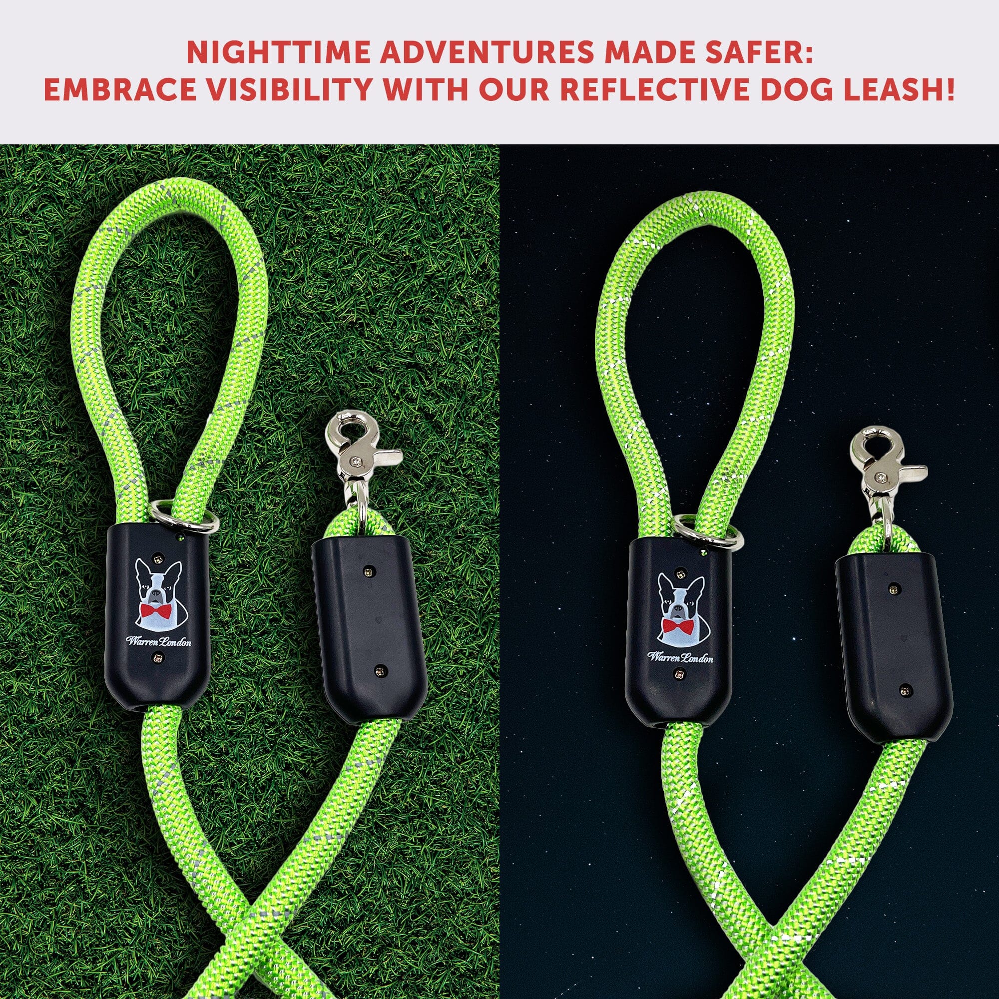 Rope Leash - Rainbow Reflective - Southlake Paws