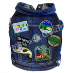 Happy Camper Denim Dog Jacket Pink Denim with Ruffles