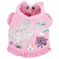 Load image into Gallery viewer, Love Unicorns & Rainbows Denim Dog Jacket for dogs

