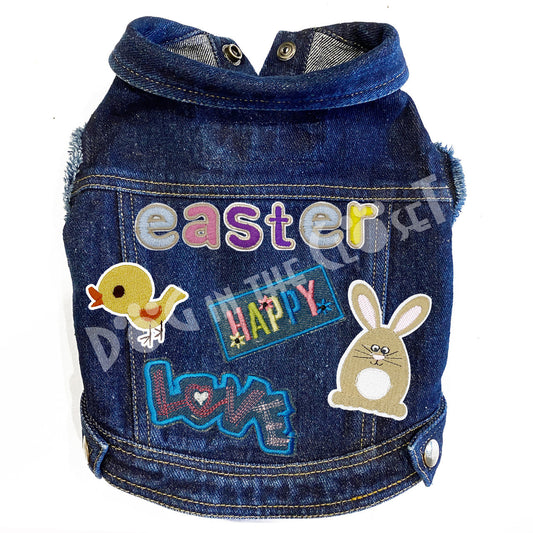 Love Easter Denim Dog Jacket for dogs
