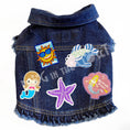 Load image into Gallery viewer, Mermaid Dreams Denim Dog Jacket for dogs

