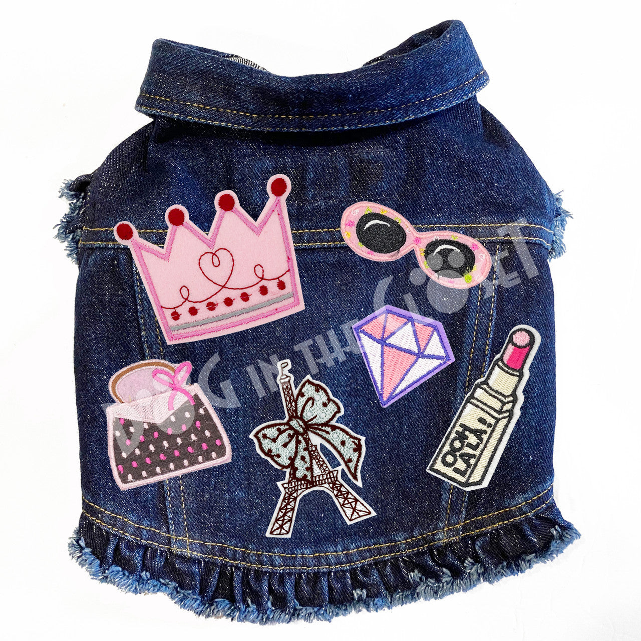Ooh La La Princess Denim Dog Jacket for dogs