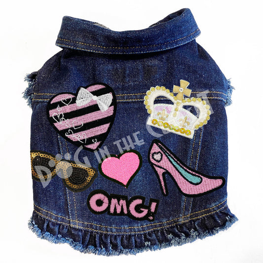 Diva Princess Denim Dog Jacket alternate view