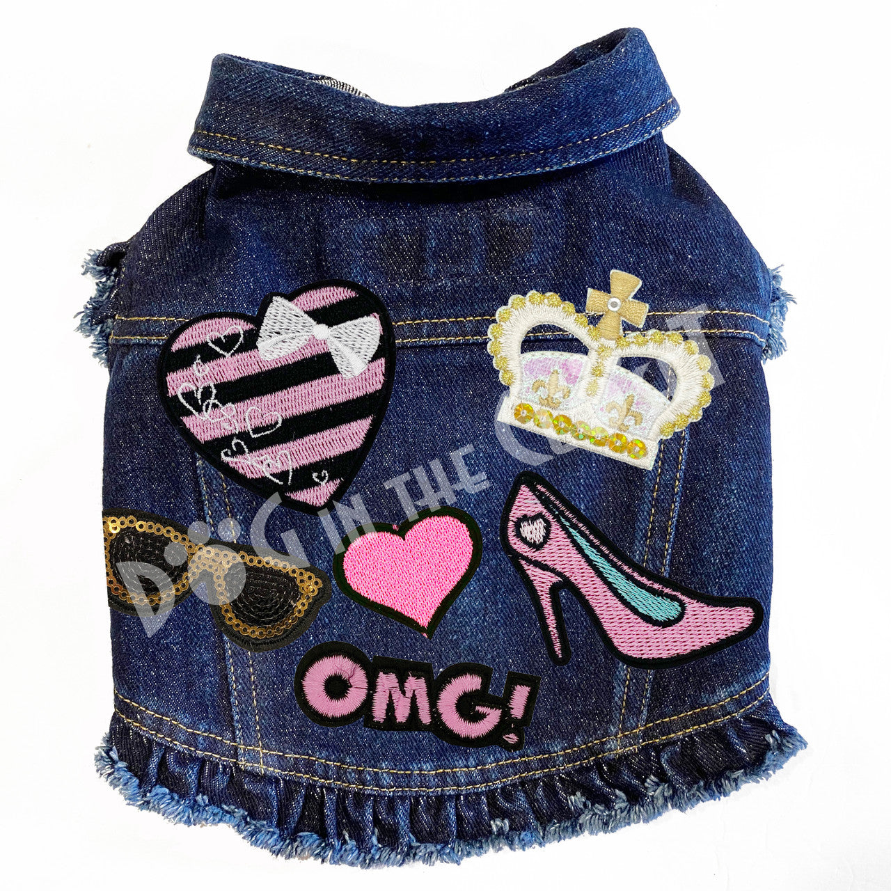 Diva Princess Denim Dog Jacket alternate view