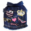Load image into Gallery viewer, Diva Princess Denim Dog Jacket alternate view

