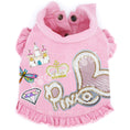 Load image into Gallery viewer, Pink Princess Denim Dog Jacket alternate view
