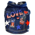 Load image into Gallery viewer, RWB Love Denim Dog Jacket for dogs
