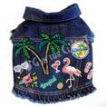 Load image into Gallery viewer, Tropical Paradise Denim Dog Jacket for dogs
