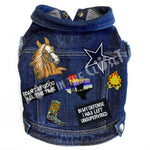 Texas Cowboy Denim Dog Jacket Pink Denim with Ruffles