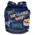 Load image into Gallery viewer, Birthday Boy Denim Dog Jacket for dogs
