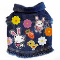 Load image into Gallery viewer, Easter Bunny Denim Dog Jacket for dogs
