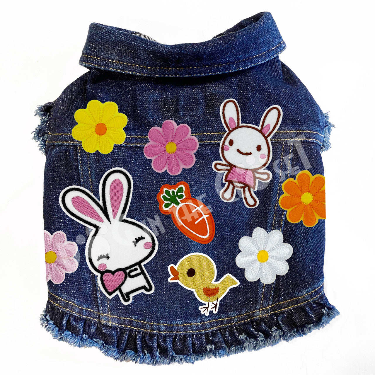 Easter Bunny Denim Dog Jacket for dogs
