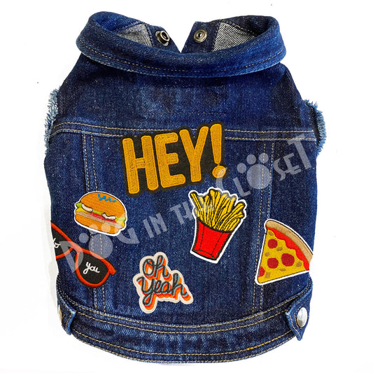 Food - Oh Yea Denim Dog Jacket for dogs