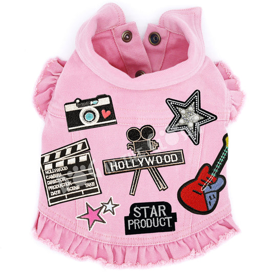 Hollywood Star Denim Dog Jacket for dogs