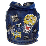 Popcorn & Movies Denim Dog Jacket Pink Denim with Ruffles