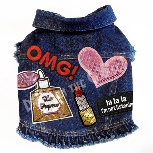 OMG Diva Denim Dog Jacket for dogs