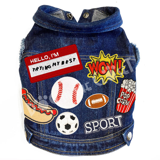 Sports Guys Denim Dog Jacket for dogs