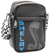 Crossbody Wallet - Carroll Shelby SHELBY Text Super Cobra Black Blue Gray