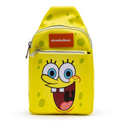 Nickelodeon Bag, Sling, SpongeBob SquarePants Smiling Face Character Close Up Yellow, Bounding, Vegan Leather