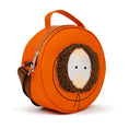 Load image into Gallery viewer, Comedy Central Bag, Cross Body, Round, South Park Kenny Face Close Up with Fur and Embroidery, Orange, Vegan Leather
