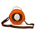 Load image into Gallery viewer, Comedy Central Bag, Cross Body, Round, South Park Kenny Face Close Up with Fur and Embroidery, Orange, Vegan Leather
