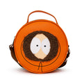 Load image into Gallery viewer, Comedy Central Bag, Cross Body, Round, South Park Kenny Face Close Up with Fur and Embroidery, Orange, Vegan Leather
