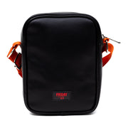 Horror Movies Vegan Leather Cross Body Backpack for Men and Women with Adjustable Strap, Friday the 13th Jason Hockey Mask Quotes Typography Black