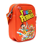 The Flintstones Bag, Cross Body, Fruity Pebbles Fred and Barney Cereal Box Replica, Bright Red, Vegan Leather