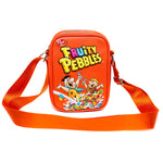 The Flintstones Bag, Cross Body, Fruity Pebbles Fred and Barney Cereal Box Replica, Bright Red, Vegan Leather
