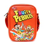 The Flintstones Bag, Cross Body, Fruity Pebbles Fred and Barney Cereal Box Replica, Bright Red, Vegan Leather
