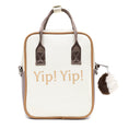 Load image into Gallery viewer, Nickelodeon Vegan Leather Cross Body Backpack for Men and Women with Adjustable Strap, Avatar Appa Furry Face and YIP! YIP! Text Debossed Tan
