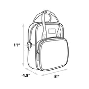 Nickelodeon Vegan Leather Cross Body Backpack for Men and Women with Adjustable Strap, Avatar Appa Furry Face and YIP! YIP! Text Debossed Tan