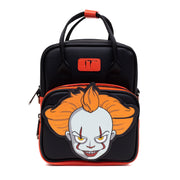 Horror Movies Vegan Leather Cross Body Backpack for Men and Women with Adjustable Strap, It Pennywise Smiling Face Applique