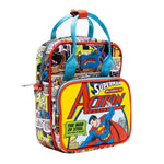 DC Comics Bag, Crossbody, Superman Return to Action Comics Cover Pose and Scenes, Vegan Leather