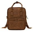Load image into Gallery viewer, Paramount Network Bag, Cross Body, Yellowstone Dutton Ranch Cowboy Cowhide, Distressed Brown, Vegan Leather
