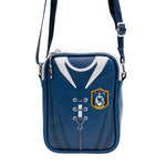 The Wizarding World of Harry Potter Vegan Leather Crossbody Bag with Adjustable Straps, Hogwarts Ravenclaw Quidditch Uniform Blue