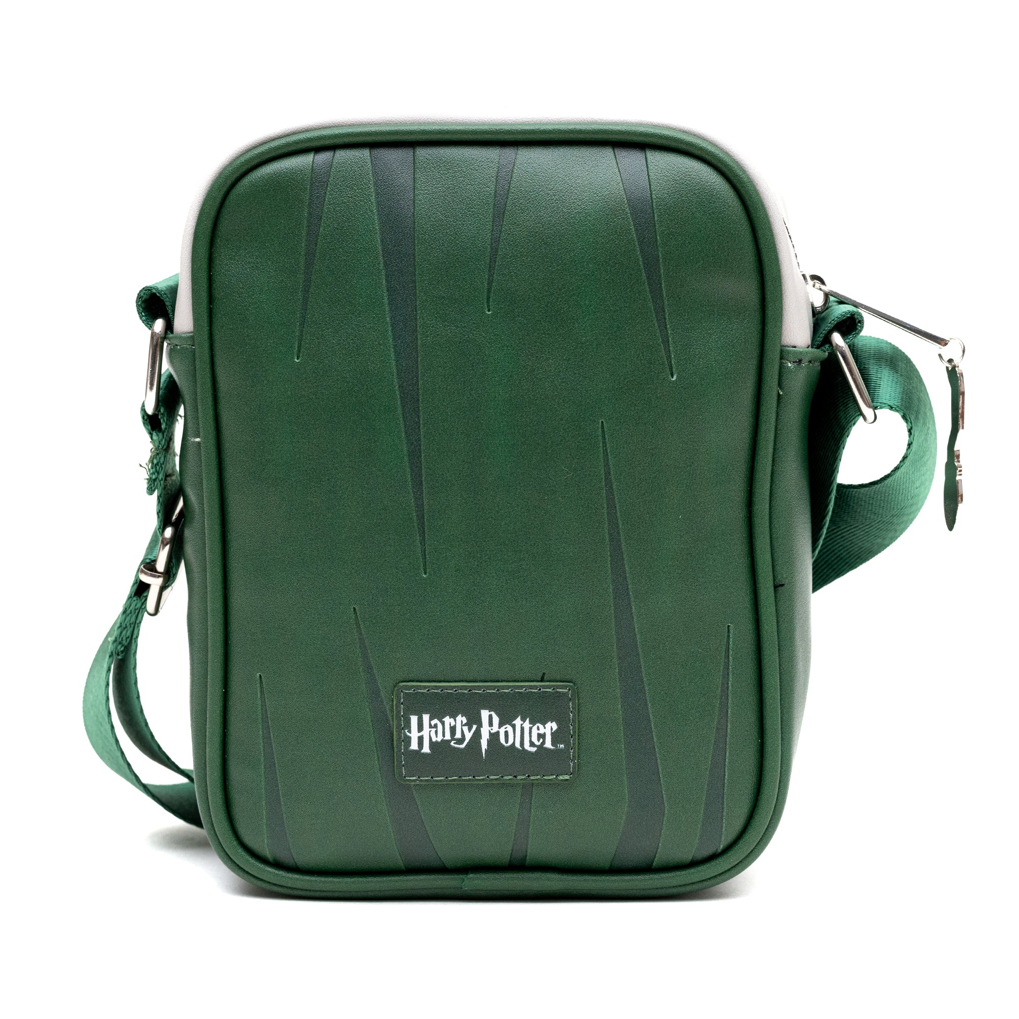 The Wizarding World of Harry Potter Vegan Leather Crossbody Bag with Adjustable Straps, Hogwarts Slytherin Quidditch Uniform Green