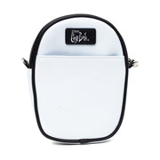 Horror Movies Vegan Leather Cross Body Bag, Emily the Corpse Bride Face Applique Pale Blue