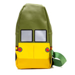 Nickelodeon Vegan Leather Crossbody Sling Bag, Teenage Mutant Ninja Turtles Party Van Close Up, Olive Green, 7