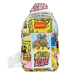 Nickelodeon Vegan Leather Crossbody Sling Bag, SpongeBob SquarePants and Friends Character Blocks, 7