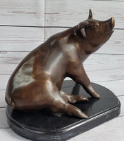 Bronze Metal Cute Pig Statue Sculpture Figure Figurine after PJ Mene 8.5