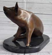 Bronze Metal Cute Pig Statue Sculpture Figure Figurine after PJ Mene 8.5