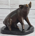 Load image into Gallery viewer, Bronze Metal Cute Pig Statue Sculpture Figure Figurine after PJ Mene 8.5" x 10"
