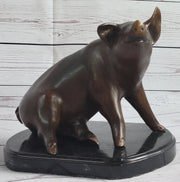 Bronze Metal Cute Pig Statue Sculpture Figure Figurine after PJ Mene 8.5