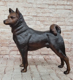 Shiba Inu Puppy Dog Bronze Sculpture Statue Figurine Collectible Art