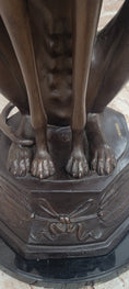 Load image into Gallery viewer, Life Size Bronze Greyhound Saluki Slender Dog Statue Sculpture by J. Moigniez
