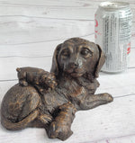 Labrador Retriever and Puppy Bronze Sculpture Dog Figure Figurine Decor 4