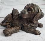 Labrador Retriever and Puppy Bronze Sculpture Dog Figure Figurine Decor 4