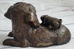 Labrador Retriever and Puppy Bronze Sculpture Dog Figure Figurine Decor 4