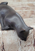Load image into Gallery viewer, Signed Desk Top Adorable Cat Bronze Sculpture Real Hot Cast Figurine Lost Wax
